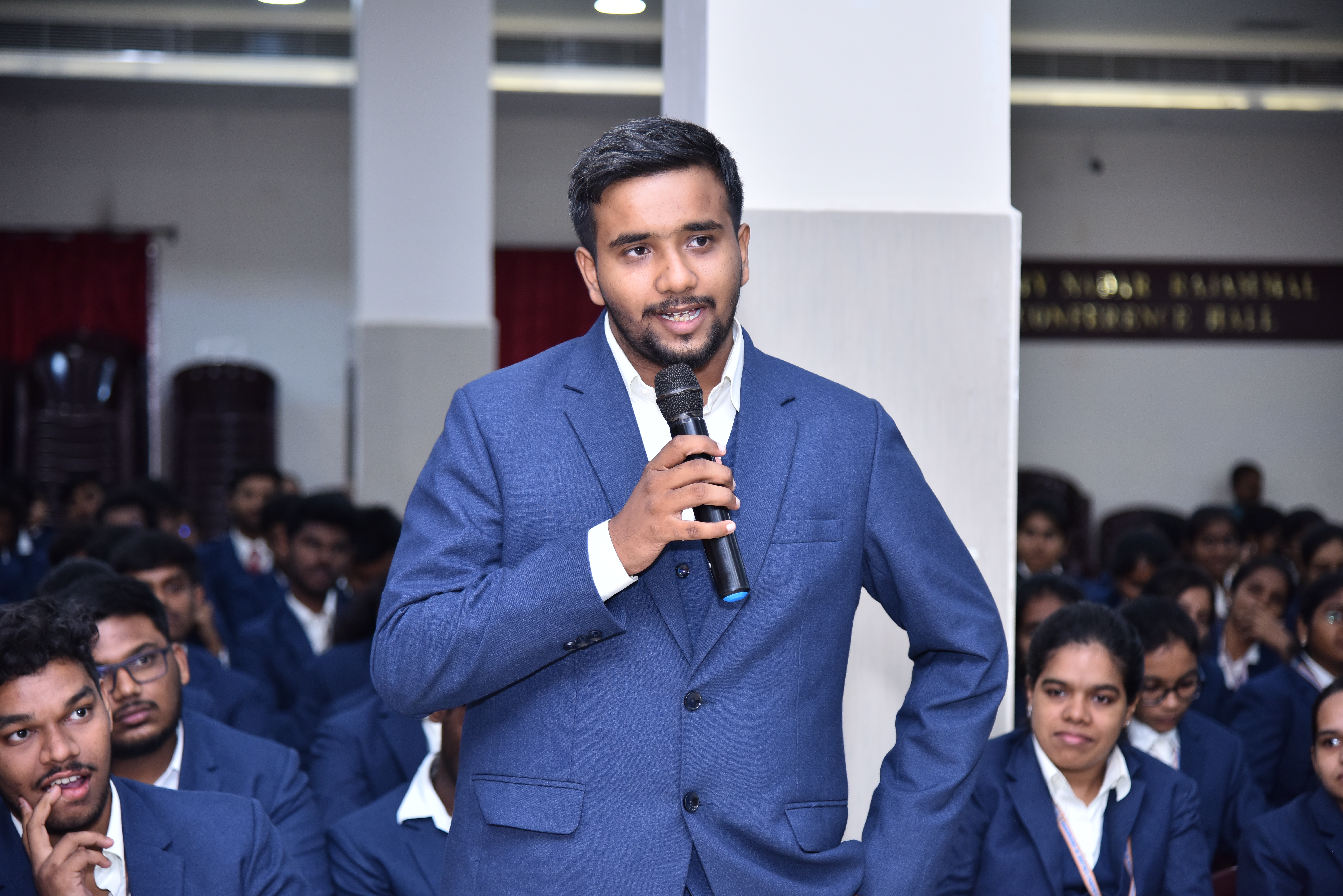 Student participating in Toastmasters